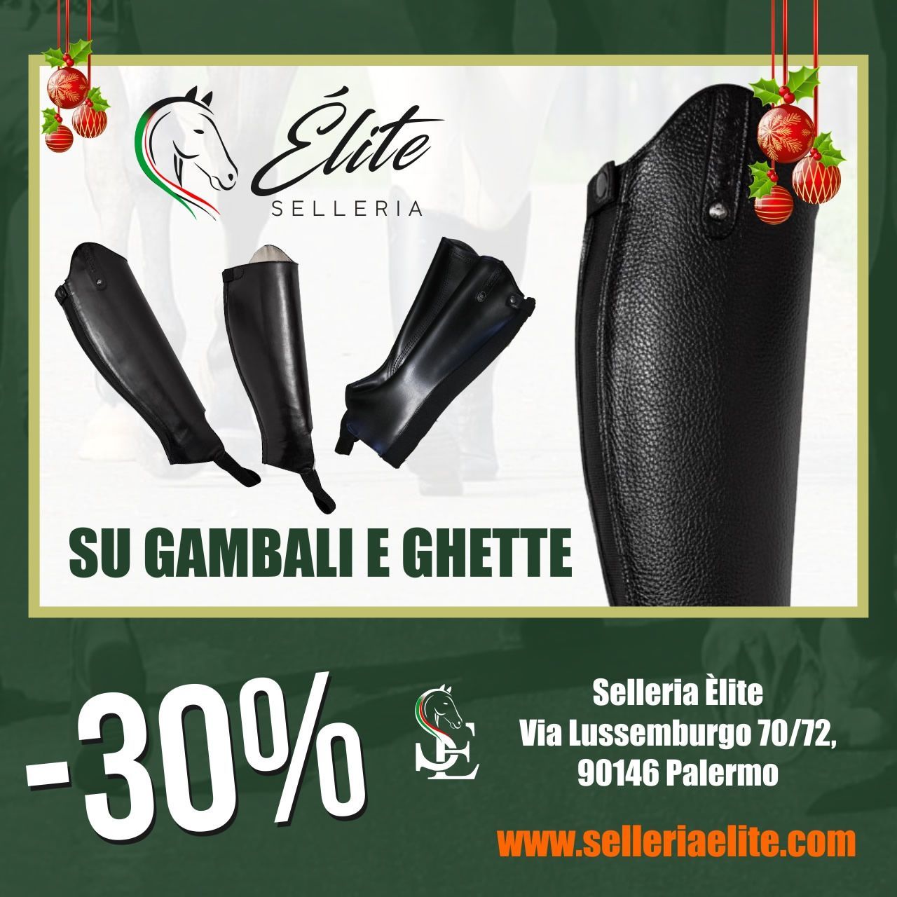 Promo terminata! Promo gambali e ghette Oxford, selleria online Élite del cavallo, Palermo