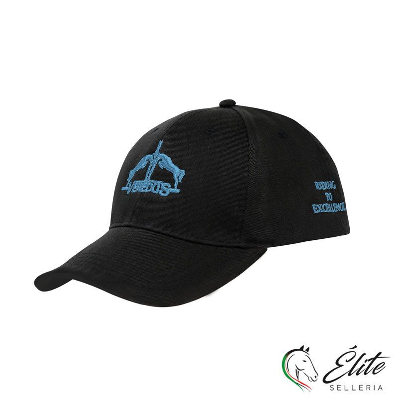 Vendita online CAPPELLINO VEREDUS NERO LOGO CELESTE - Selleria Élite del cavallo - Palermo - Sicilia- Italia