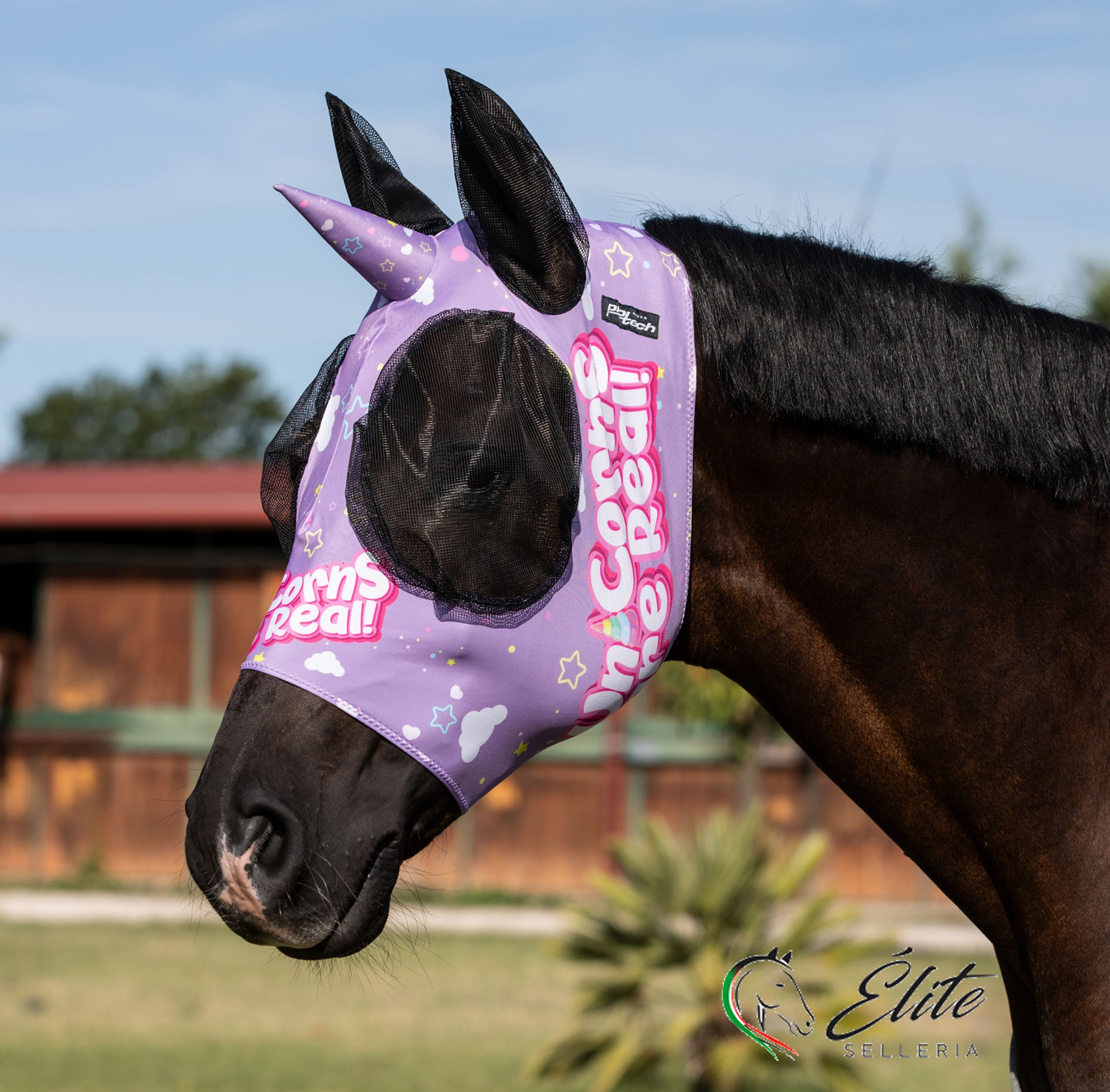 MASCHERA ANTI MOSCHE CON RETINA COPRIORECCHE UNICORNO