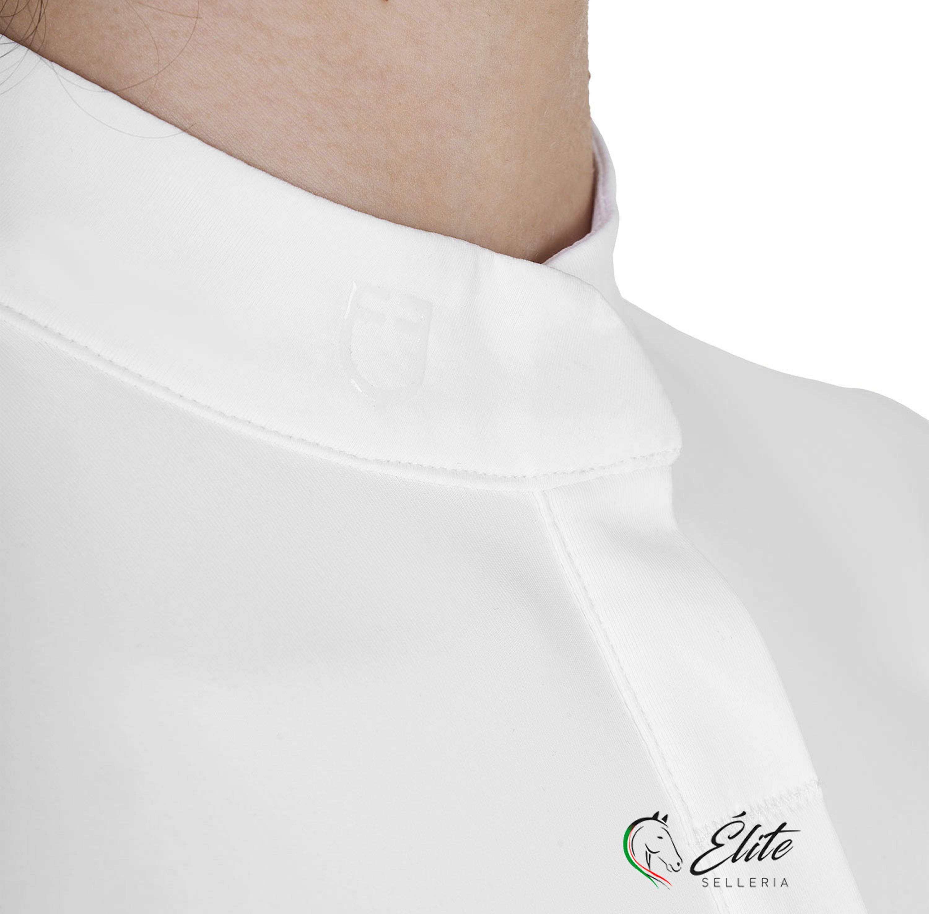 Polo concorso bambina slim fit colore bianco, selleria online Élite del cavallo, Palermo