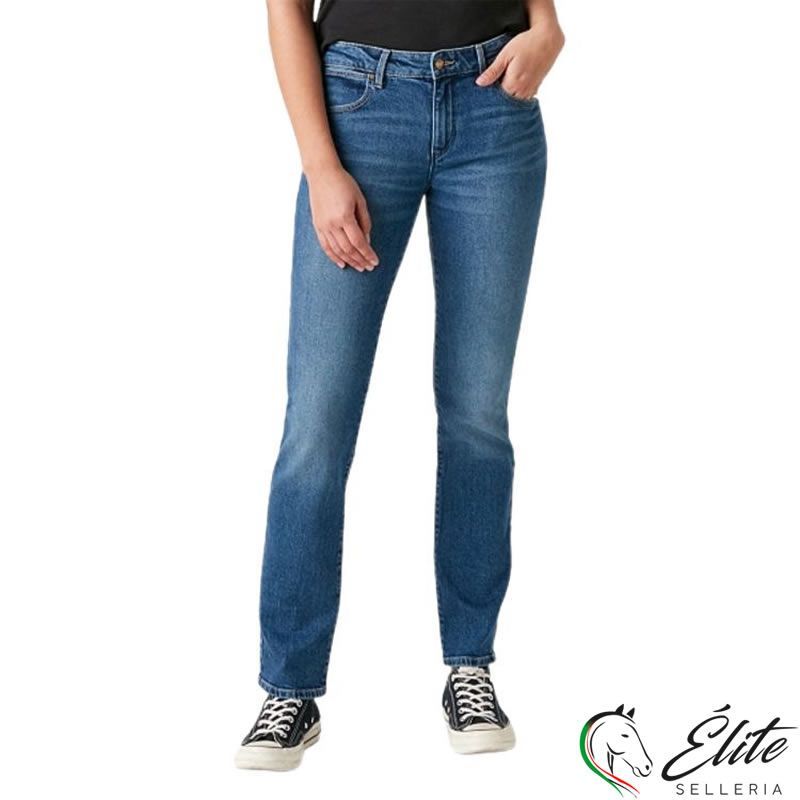 Vendita online JEANS DONNA WRANGLER STRAIGHT AIR BLUE - Selleria Élite del cavallo - Palermo - Sicilia- Italia