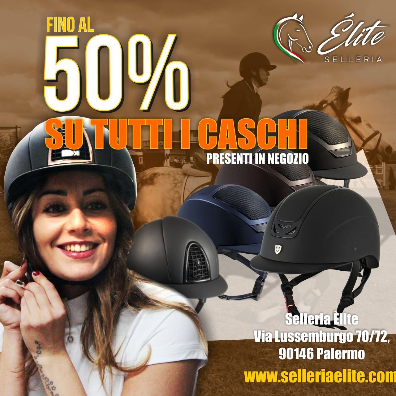 Promo terminata! Super promozione Caschi da equitazione, selleria online Élite del cavallo, Palermo