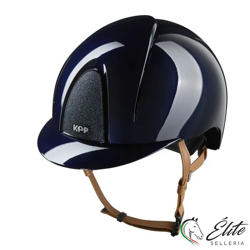 CASCO EQUITAZIONE SMART NOVA / POLISH BLU / CINTURINO BEIGE / STAR BLU LARGE
