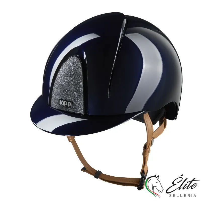 CASCO EQUITAZIONE SMART NOVA / POLISH BLU / CINTURINO BEIGE / STAR SILVER LARGE