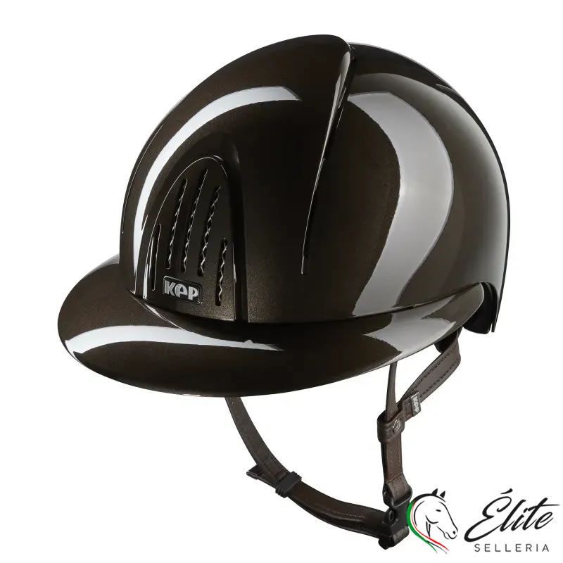 CASCO EQUITAZIONE SMART NOVA / POLISH MARRONE / VISIERA POLO LARGE