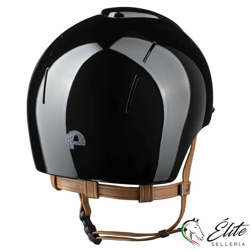 CASCO EQUITAZIONE SMART NOVA / POLISH NERO / CINTURINO BEIGE / STAR SILVER LARGE, selleria online Élite del cavallo, Palermo