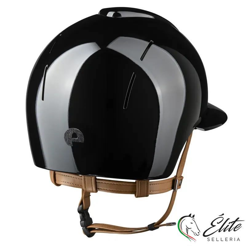 CASCO EQUITAZIONE SMART NOVA / POLISH NERO / CINTURINO BEIGE / VISIERA POLO / STAR NERO LARGE, selleria online Élite del cavallo, Palermo
