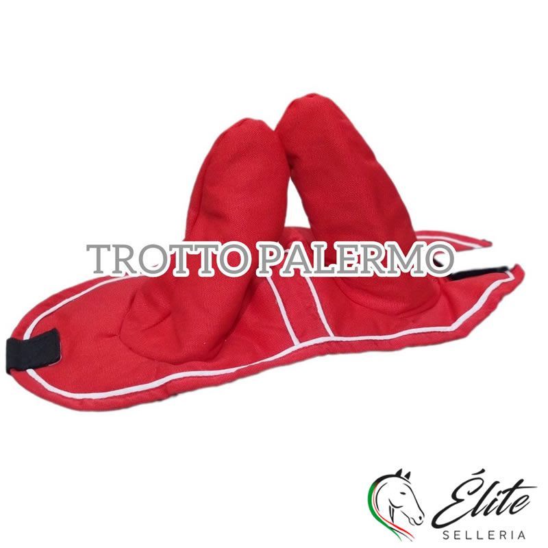 Vendita online CUFFINO FISSO COPRRIORECCHIE ROSSO - Selleria Élite del cavallo - Palermo - Sicilia- Italia
