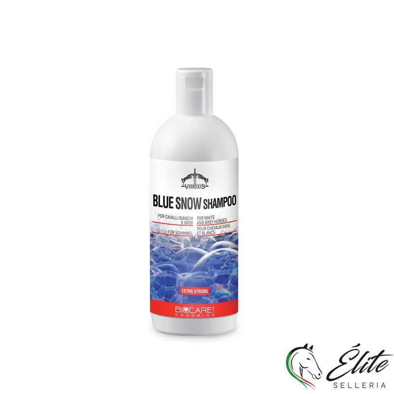 Vendita online BLUE SNOW SHAMPOO PER CAVALLI GRIGI 500 ML. - Selleria Élite del cavallo - Palermo - Sicilia- Italia