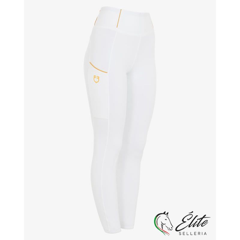 Leggins Bianco da Concorso bambina slim fit grip con logo