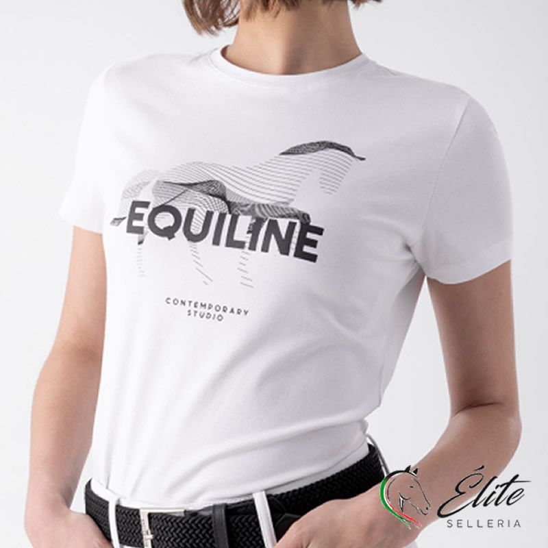 Monta inglese, Abbigliamento, T-shirt - vendita online T-SHIRT CUBBY CON LOGO GRAFICO - marca: Equiline - Selleria Élite del cavallo - Palermo - Sicilia- Italia
