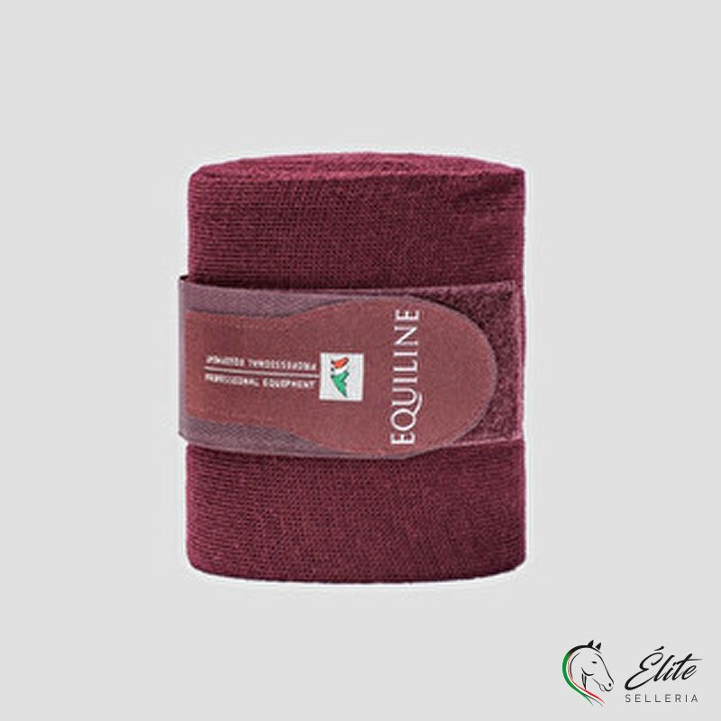 Monta inglese, Fasce e Sottofasce,  - vendita online Fasce Equiline Da Riposo Burgundy Set 2 Fasce - marca: Equiline - Selleria Élite del cavallo - Palermo - Sicilia- Italia