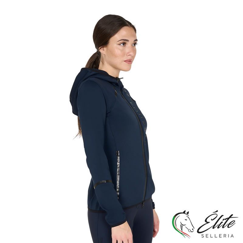 FELPA TECNICA DA DONNA IN JERSEY CON ZIP BLU NAVY M, selleria online Élite del cavallo, Palermo