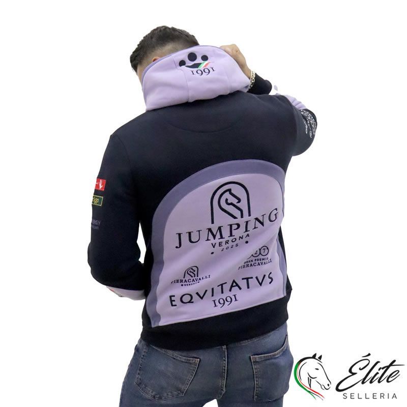 FELPA UFFICIALE JUMPING VERONA 2025 BLU NAVY, selleria online Élite del cavallo, Palermo