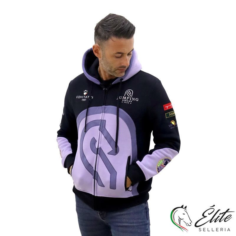 FELPA UFFICIALE JUMPING VERONA 2025 BLU NAVY, selleria online Élite del cavallo, Palermo