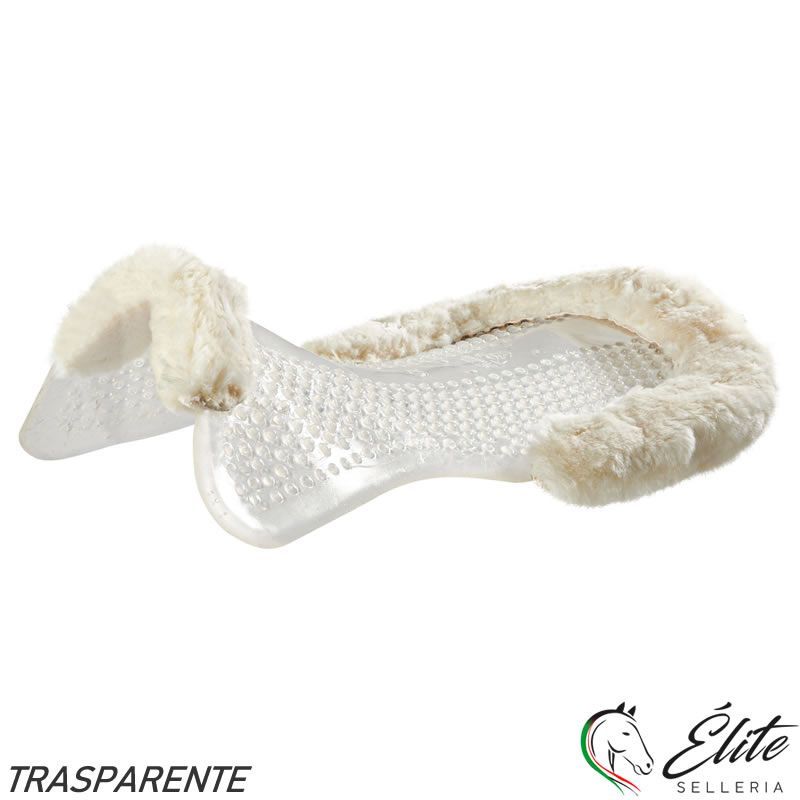 Vendita online COMPENSATORE GEL MASSAGE TRASPARENTE CON INSERTI MONTONE NATURAL - Selleria Élite del cavallo - Palermo - Sicilia- Italia