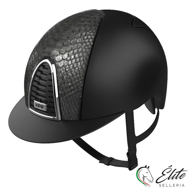 Monta inglese, Abbigliamento, Cap e Caschi Equitazione - vendita online KEP ITALIA CROMO 2.0 TEXTILE NERO/CORNICE PITONE NERO - marca: KEP Italia - Selleria Élite del cavallo - Palermo - Sicilia- Italia