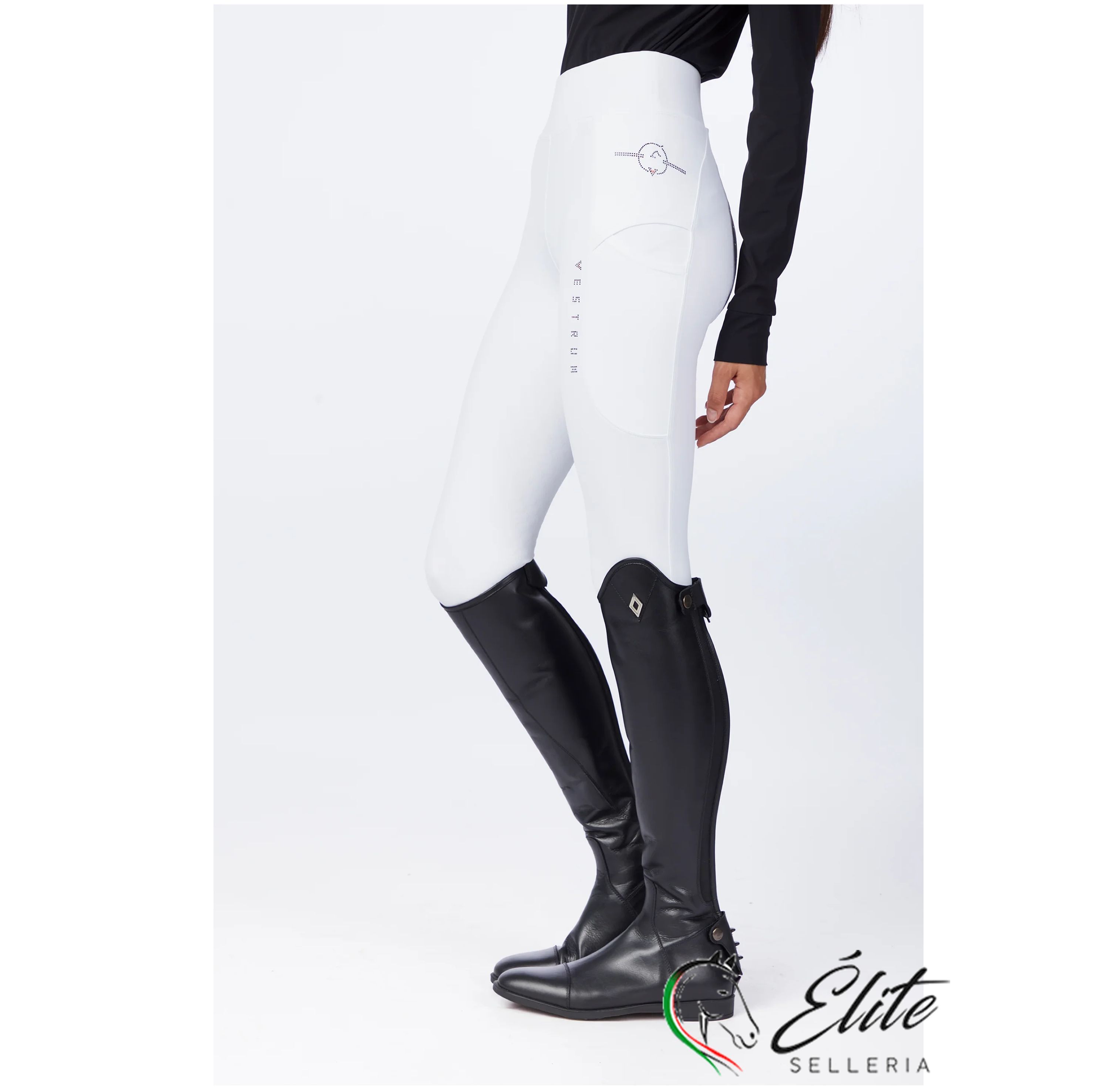 Vendita online LEGGINGS DA EQUITAZIONE DA DONNA CON FULL GRIP BIANCO - Selleria &Eacute;lite del cavallo - Palermo - Sicilia- Italia