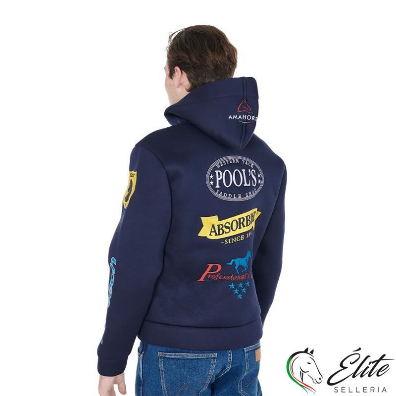 Vendita online GIACCA UNISEX MULTILOGO BLU NAVY - Selleria Élite del cavallo - Palermo - Sicilia- Italia