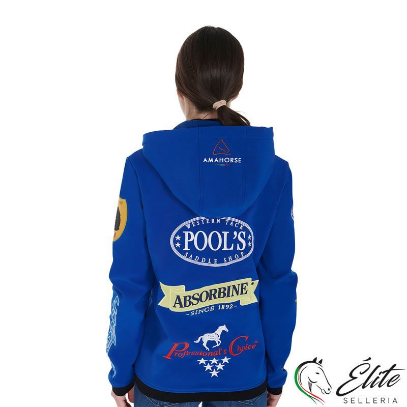 Vendita online GIACCA SOFTSHELL UNISEX MULTILOGO FELPATO BLU ROYAL - Selleria Élite del cavallo - Palermo - Sicilia- Italia