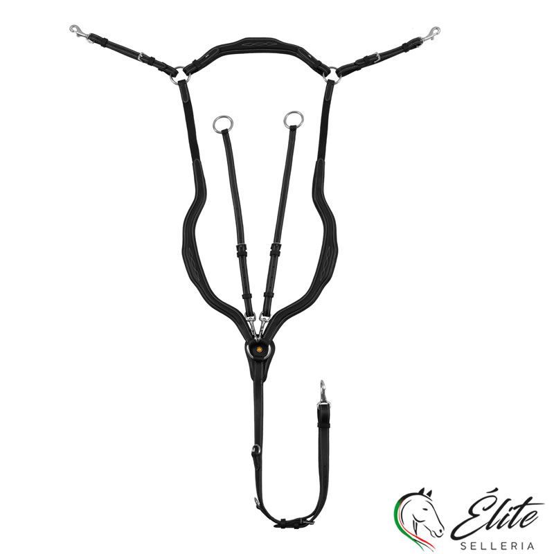 Vendita online PETTORALE ANATOMICO IN CUOIO CON MARTINGALA RIMOVIBILE BLACK - Selleria Élite del cavallo - Palermo - Sicilia- Italia