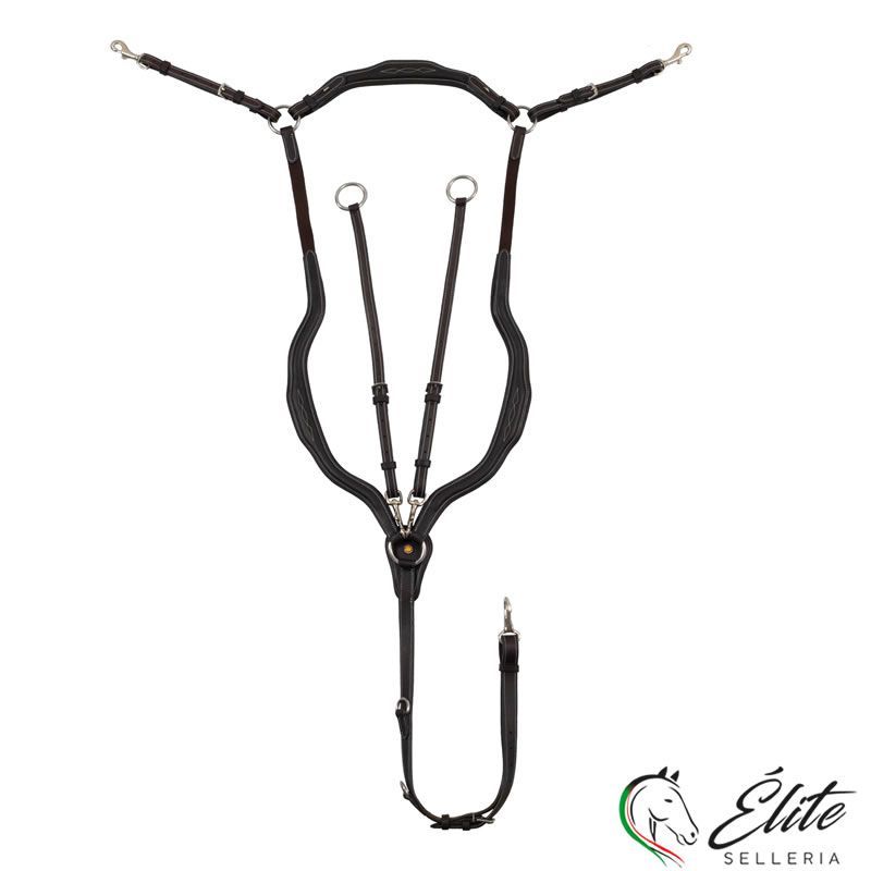 Vendita online PETTORALE ANATOMICO IN CUOIO CON MARTINGALA RIMOVIBILE DARK BROWN - Selleria Élite del cavallo - Palermo - Sicilia- Italia