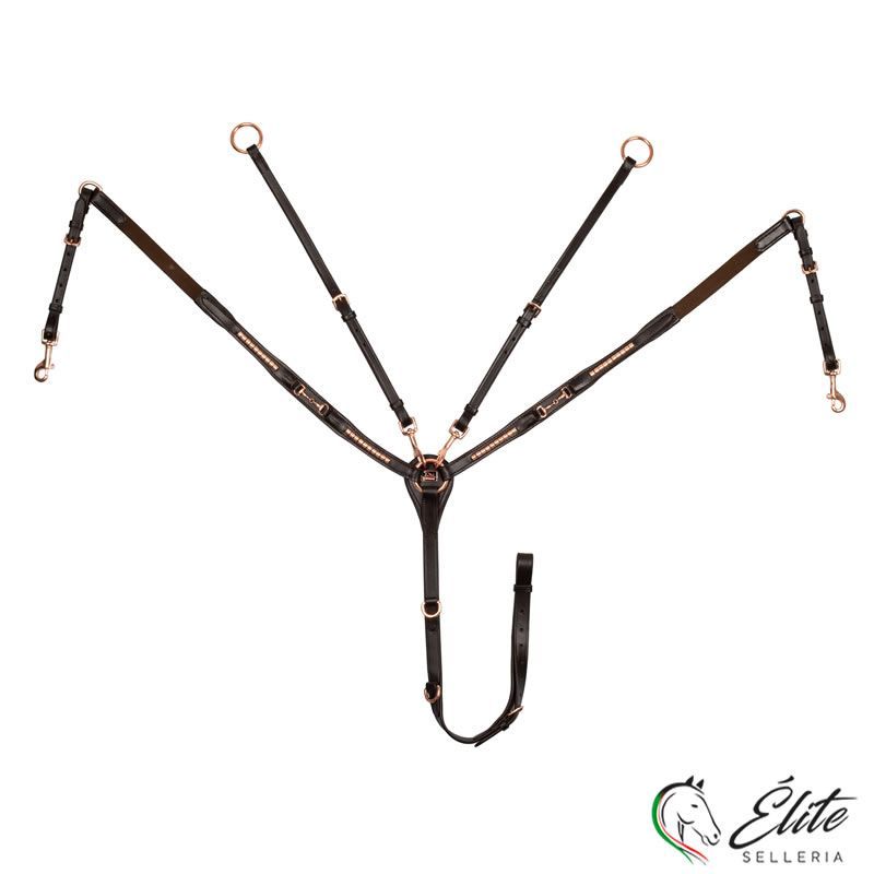 Vendita online PETTORALE SNAFFLE CON CLINCHER ORO ROSA MARRONE - Selleria Élite del cavallo - Palermo - Sicilia- Italia