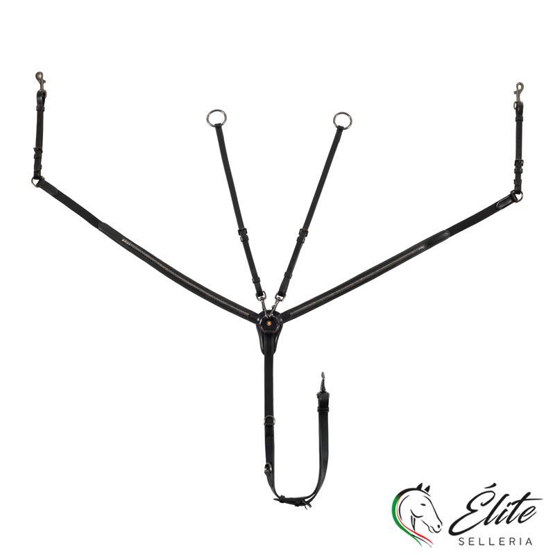 PETTORALE IN PELLE CONCIATA CON FORCELLA E COPRIFORO BLACK