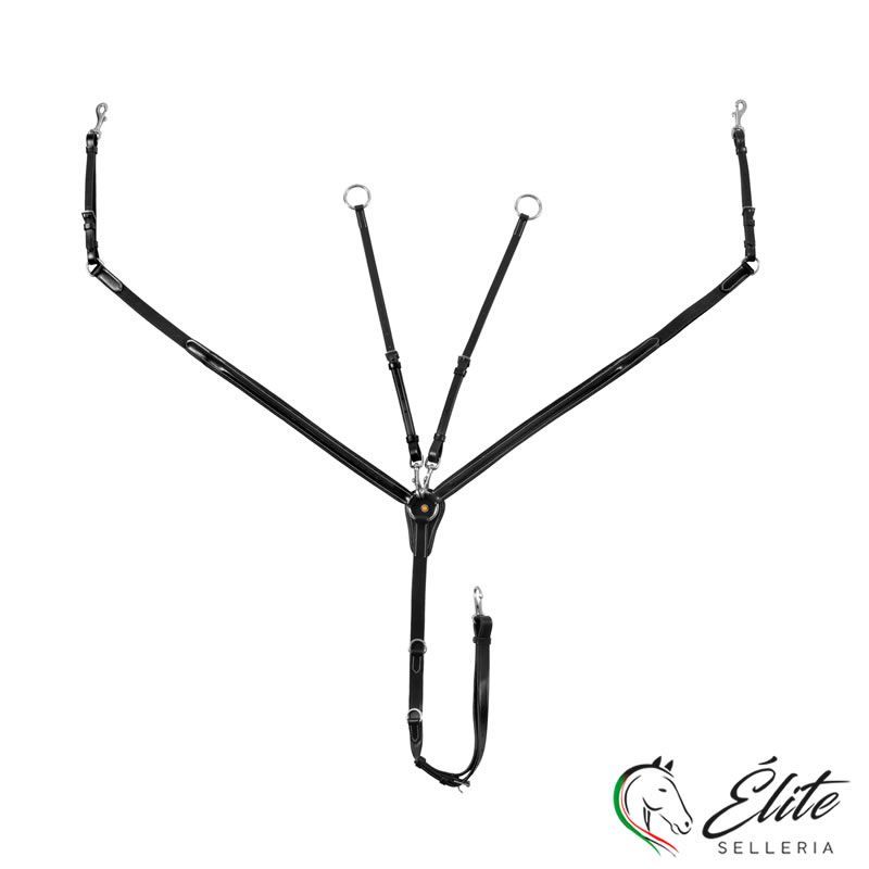 Vendita online PETTORALE IN PELLE CON INSERTI ELASTICI E MARTINGALA RIMOVIBILE BLACK - Selleria Élite del cavallo - Palermo - Sicilia- Italia