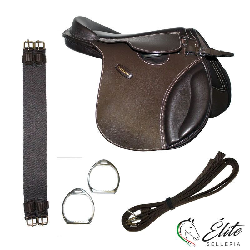 SELLA PONY DASLO GOLD MARRONE, selleria online Élite del cavallo, Palermo
