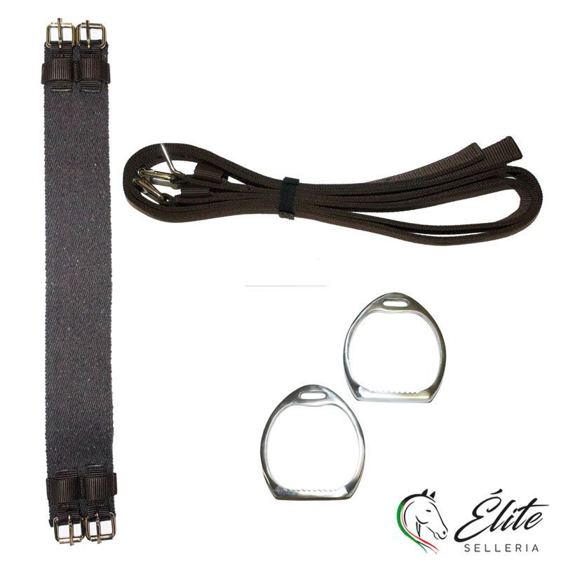 SELLA PONY DASLO GOLD MARRONE, selleria online Élite del cavallo, Palermo