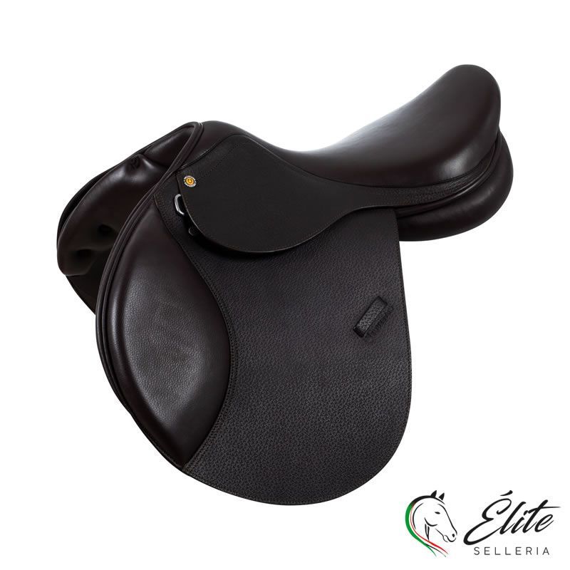 SELLA SALTO IN CUOIO MARTELLATO DARK BROWN