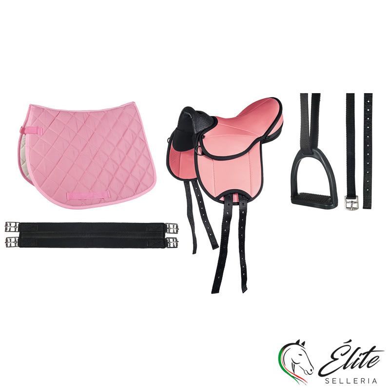 Vendita online SET SELLA HKM SHETLAND PONY ROSA - Selleria Élite del cavallo - Palermo - Sicilia- Italia