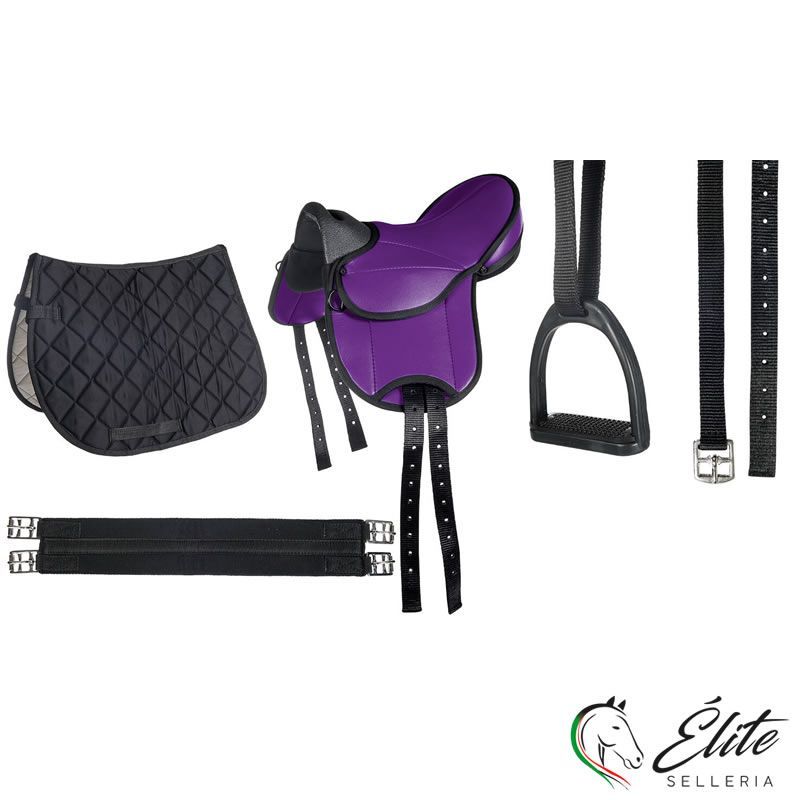 Vendita online SET SELLA HKM SHETLAND PONY VIOLA - Selleria Élite del cavallo - Palermo - Sicilia- Italia