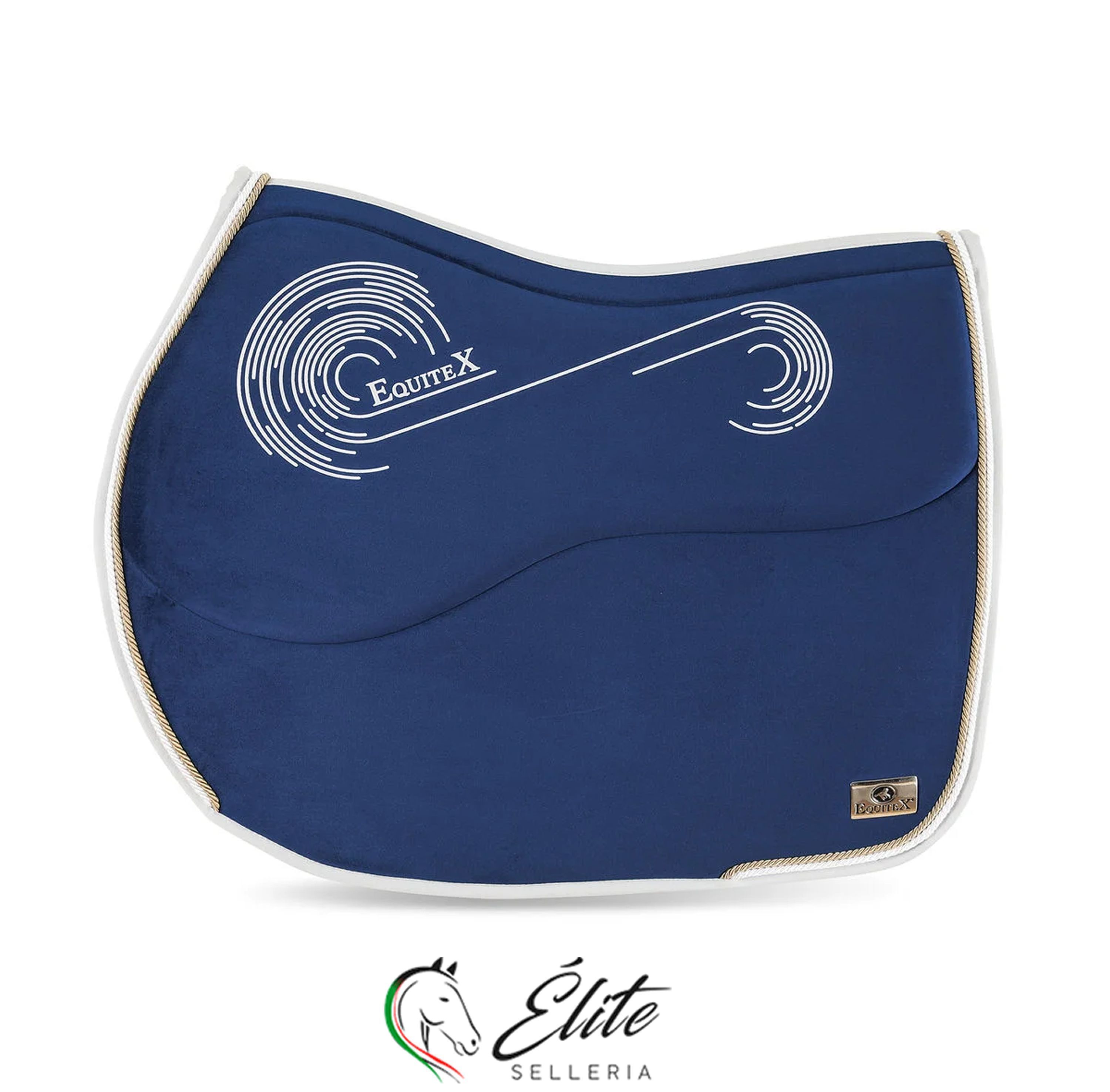 Monta inglese,&nbsp;Sottosella e Cuffiette,&nbsp;Sottosella - vendita online Sottosella Equitex Olympia velluto Navy - marca: Equitex Italia - Selleria &Eacute;lite del cavallo - Palermo - Sicilia- Italia