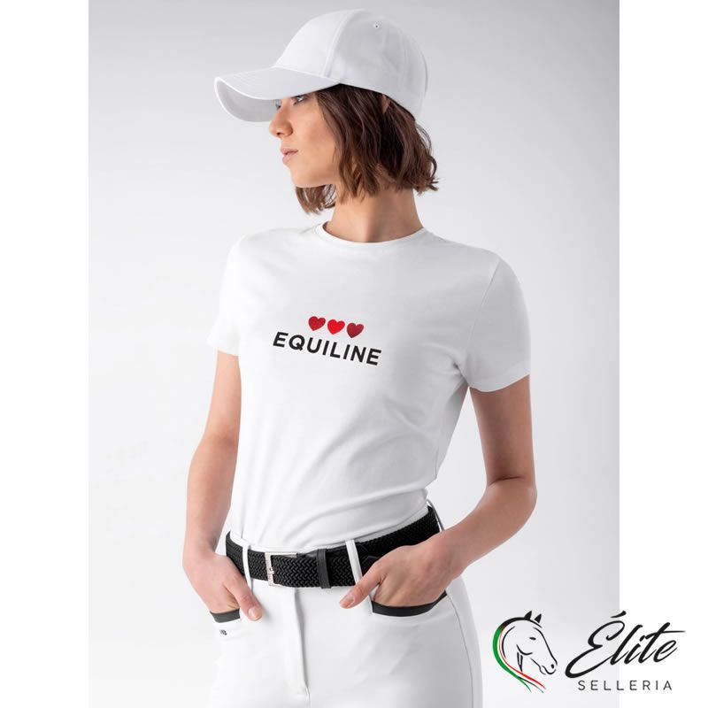VALENTINA - T-SHIRT DA DONNA BIANCA CON I CUORI