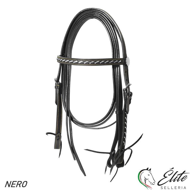 Vendita online TESTIERA DIRITTA SILVER COLORE NERO - Selleria Élite del cavallo - Palermo - Sicilia- Italia