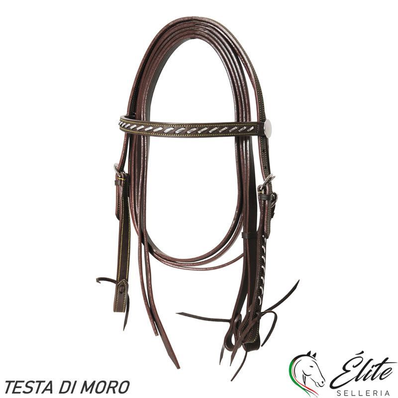 Vendita online TESTIERA DIRITTA SILVER COLORE TESTA DI MORO - Selleria Élite del cavallo - Palermo - Sicilia- Italia