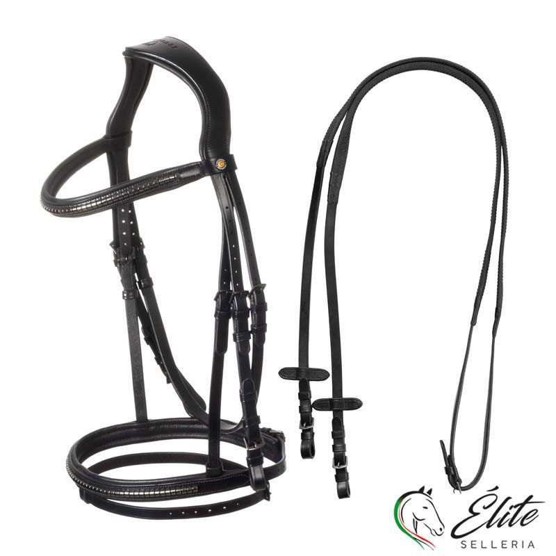 Vendita online TESTIERA INGLESE IN PELLE CLINCHER BLACK - Selleria Élite del cavallo - Palermo - Sicilia- Italia