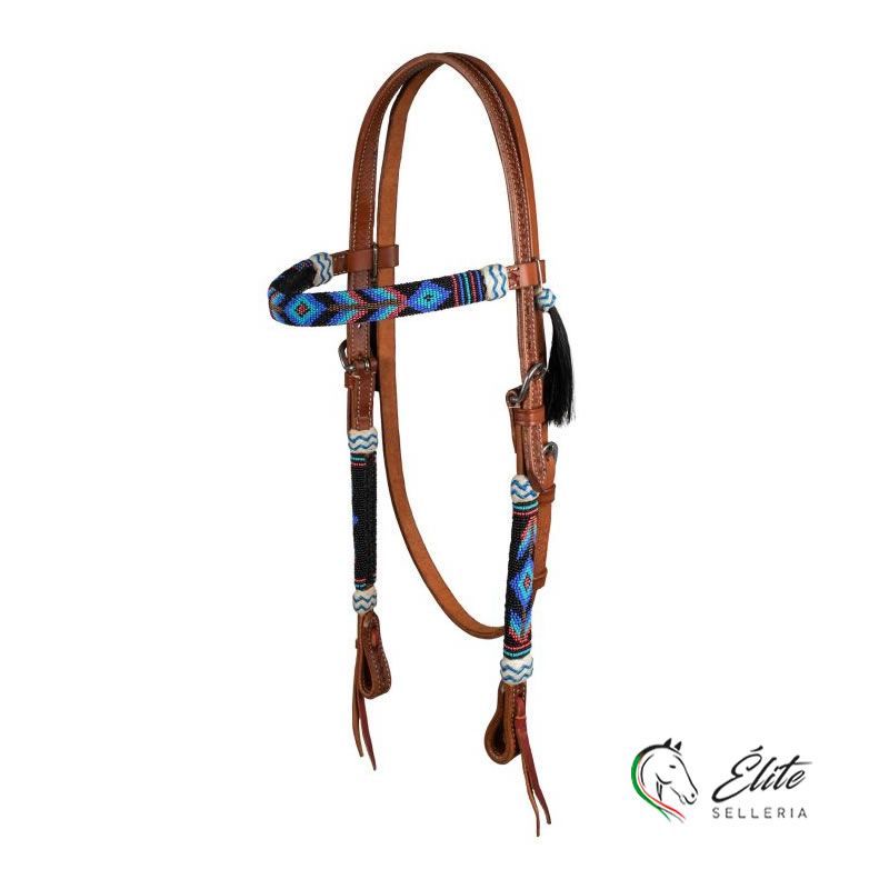 Monta western, Briglie - vendita online TESTIERA WESTERN CON DECORAZIONI NAVAJO - marca: Pool's - Selleria Élite del cavallo - Palermo - Sicilia- Italia