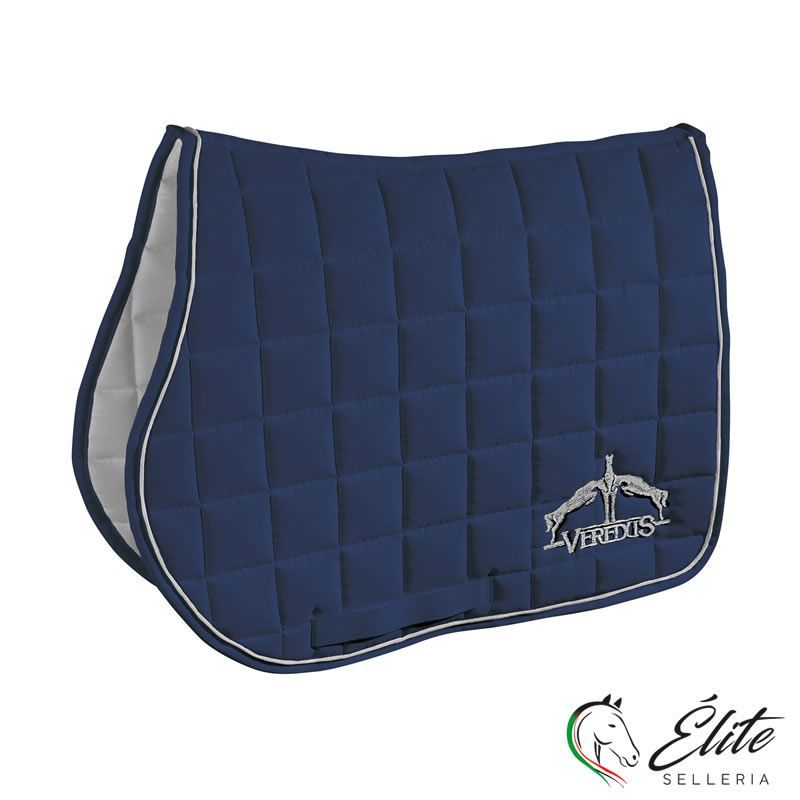 SADDLECLOTH MICROFIBER JUMPING BLU BORDO-LOGO ARGENTO